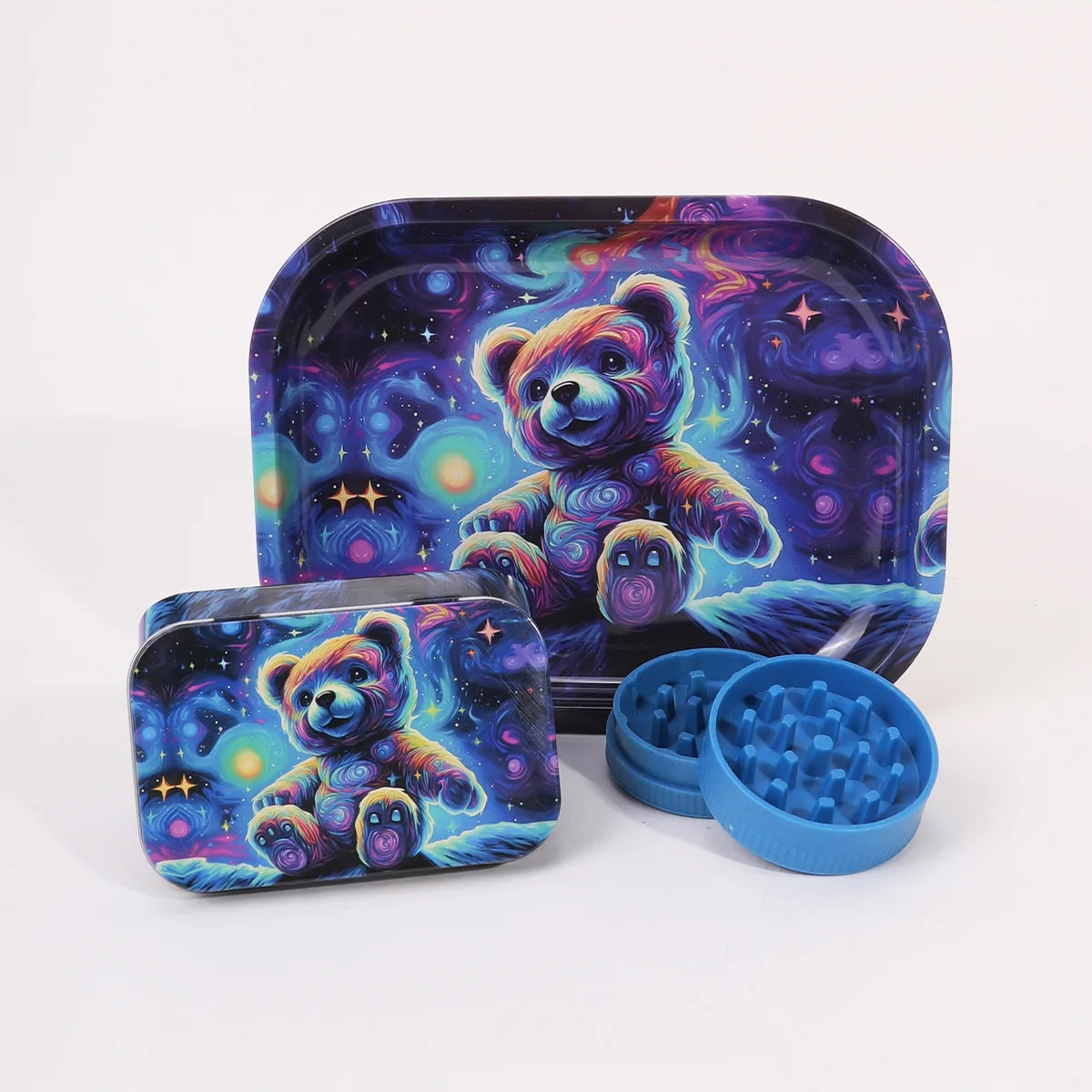 3set Smoking Set Rolling Tray and Double-Layer Grinder Tinplate Box Degradable Smoker Kit