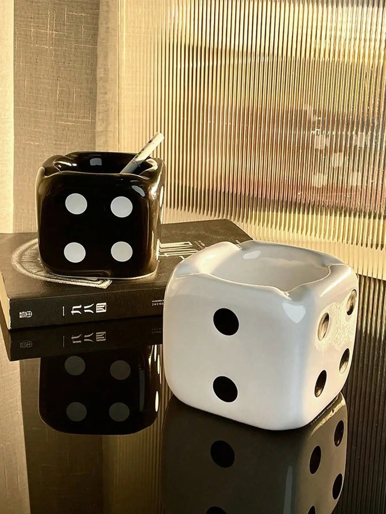 Ceramic Sieve Ashtray Household Dice Ashtray Dice Gift Home Furnishings Office Ashtray