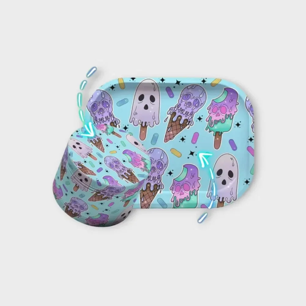 Two Pieces in One Rolling Tray and Grinder Kit Tobacco Accessories