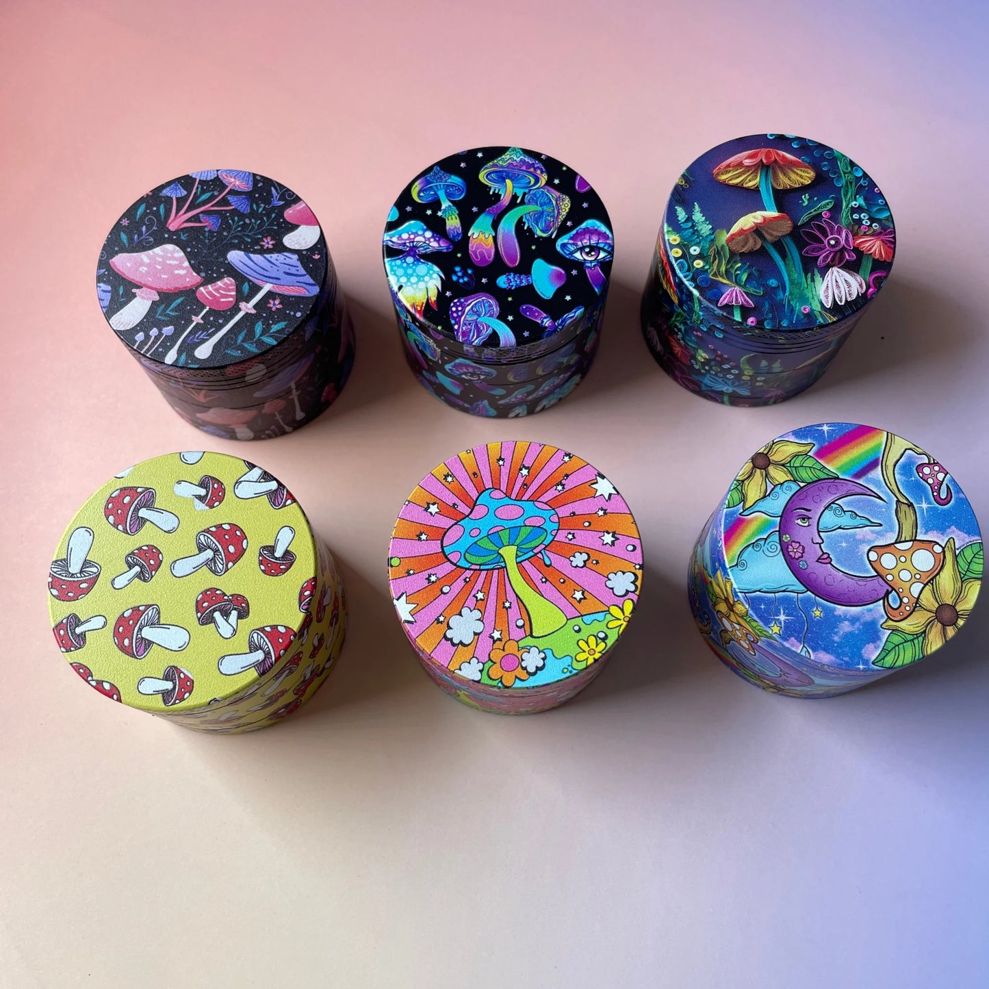 Mushroom Collection Metal Herb Grinder 2inch/50mm
