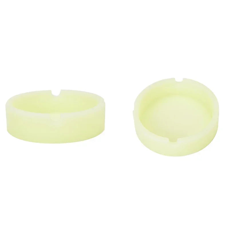 High Heat Resistant Glowing/Colourful Silicone Ashtray Light Round Ashtray Fluorescent Ashtray