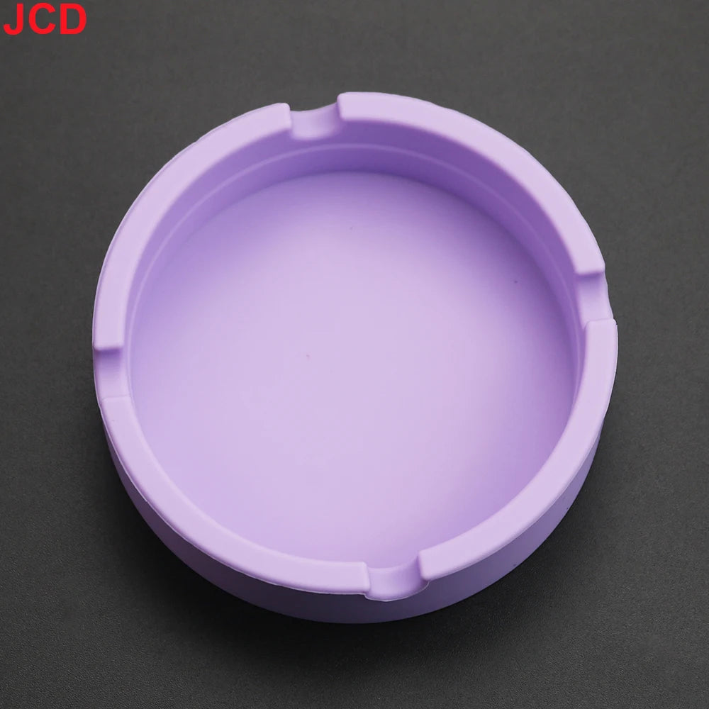 JCD 1pcs Colorful Circular Square Silicone Ashtray Light Fluorescent Smoke Convenient Cigarette Case Dropper Creative Ashtray 