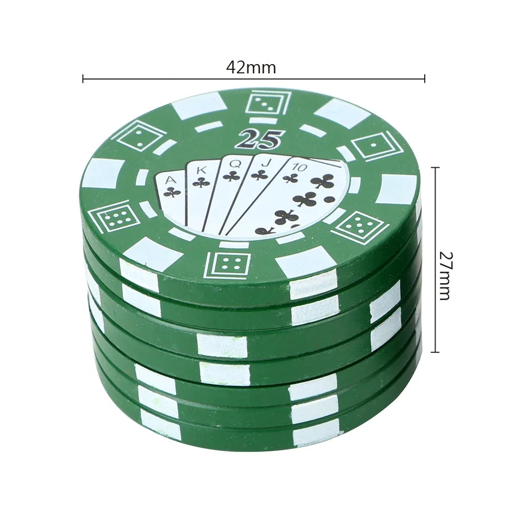 Poker Chip Style Tobacco Spice Grinder 3-layer Tobacco Herb Cutter Grinder For Smoking Spice Cutter Cigarette Accessories