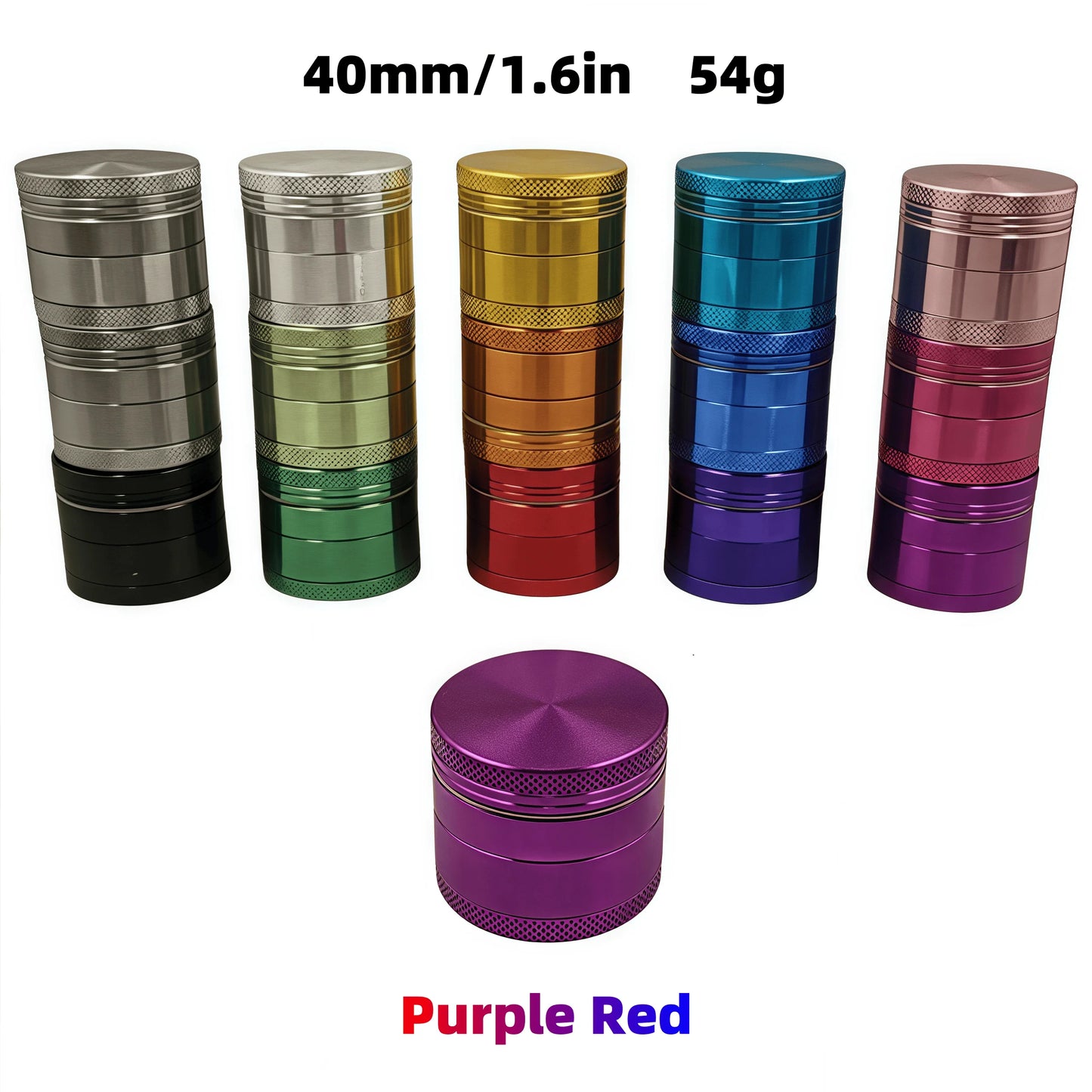 4-Layer Rainbow Tobacco Grinder - 15 Colors ( 40mm) | Aerospace Aluminum W/ Pollen Catcher,The Most Suitable
