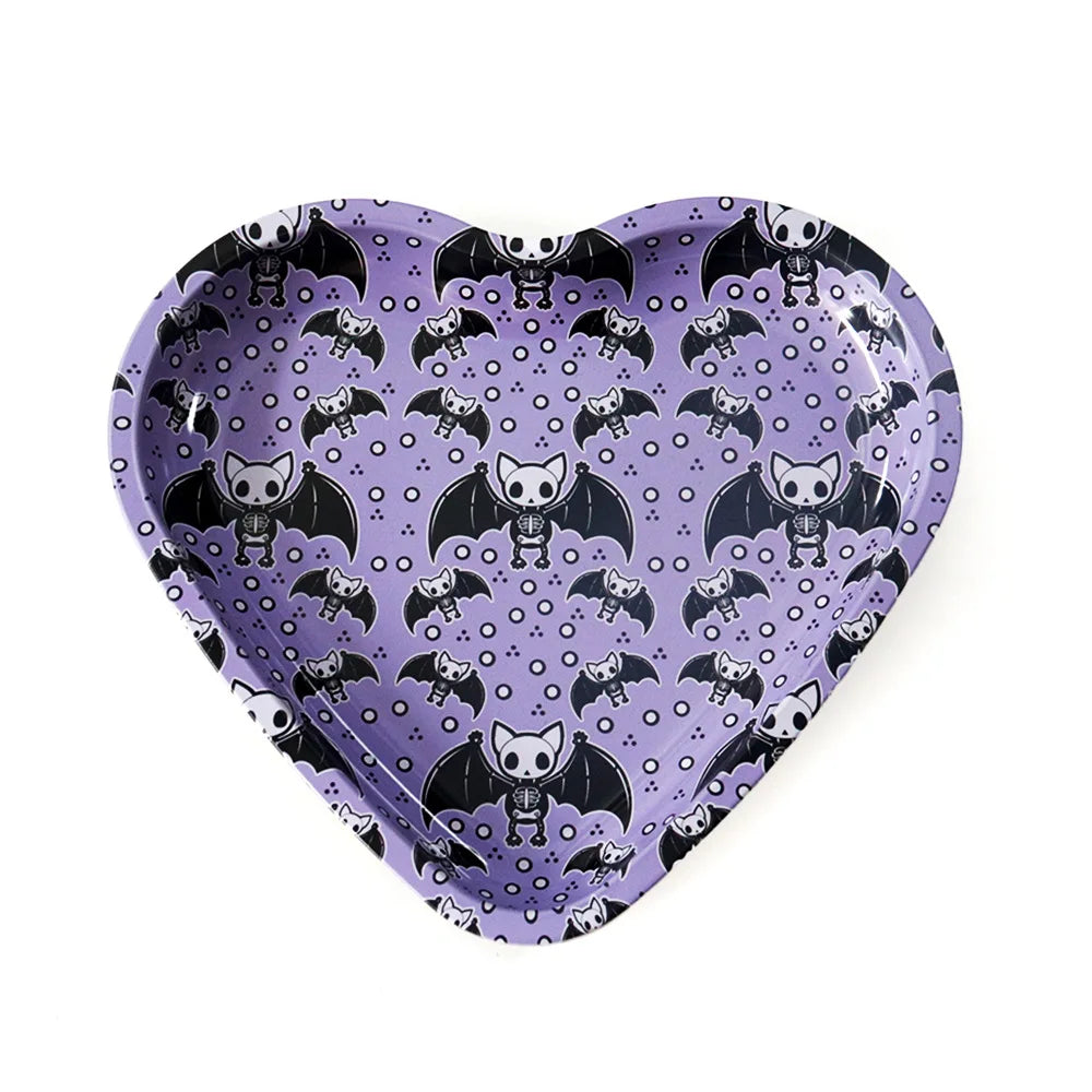 Love-Shaped Cigarette Tray Tobacco Metal Rolling Tray 16.5x18CM Plate Cmoking Smoking Accessories Storage Tray