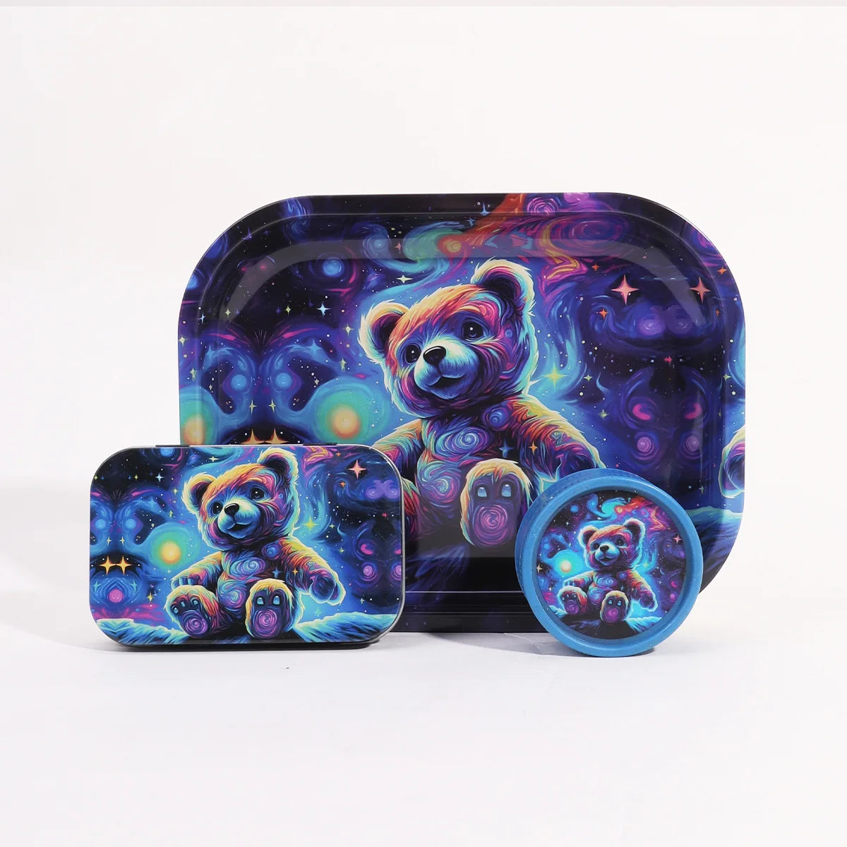 3set Smoking Set Rolling Tray and Double-Layer Grinder Tinplate Box Degradable Smoker Kit