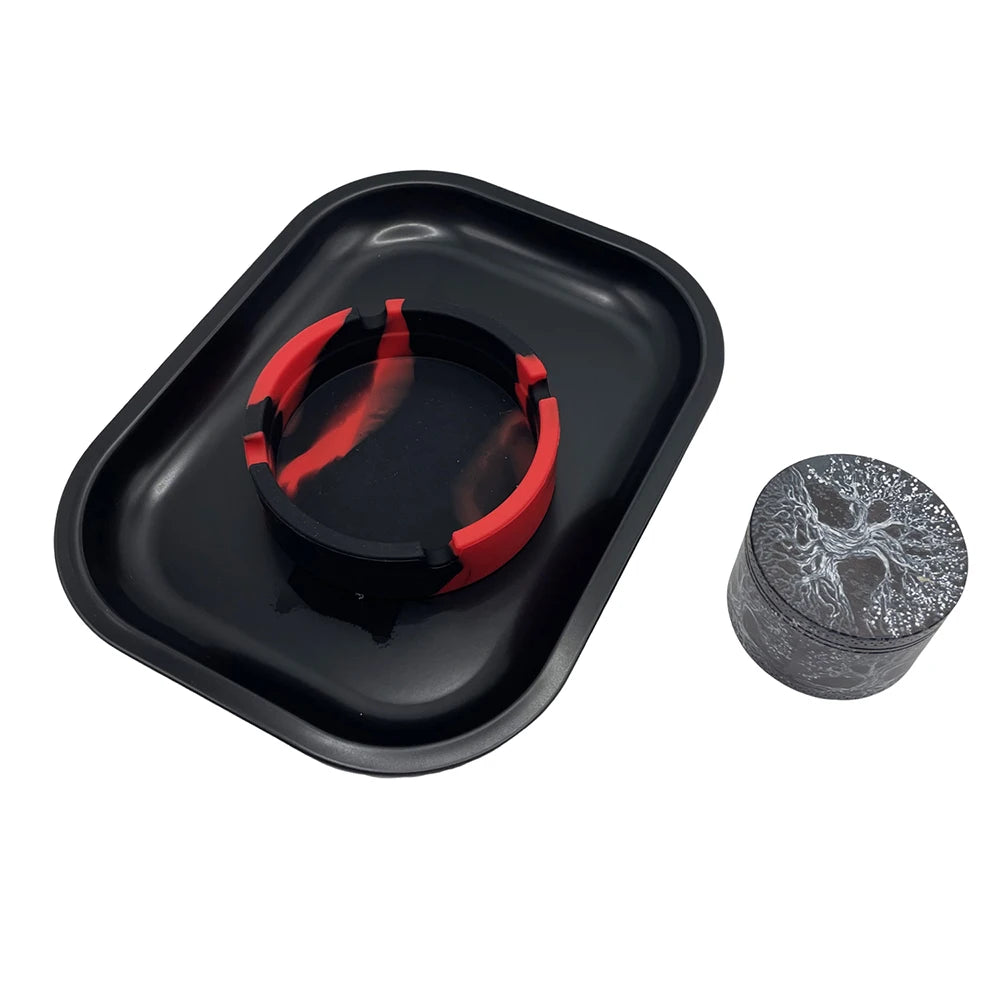 2-inch vanilla Grinder Soft Ashtray Smoking set Metal Rolling Tray 7x5.5 inch Zinc Alloy Spice Grass Grinder