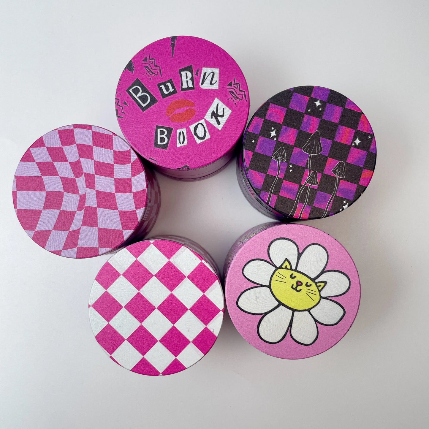 2inch/50mm Burn Book Pink Collection Metal Herb Grinder