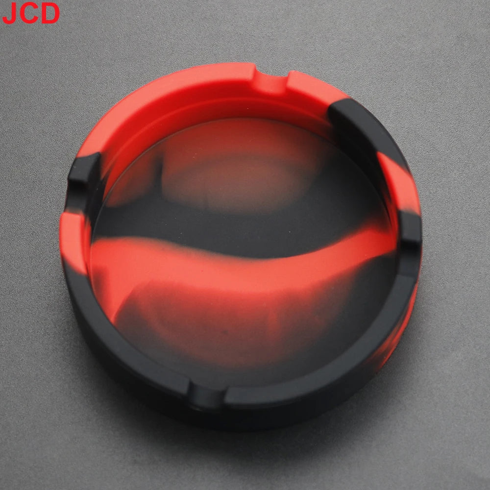 JCD 1pcs Colorful Circular Square Silicone Ashtray Light Fluorescent Smoke Convenient Cigarette Case Dropper Creative Ashtray 