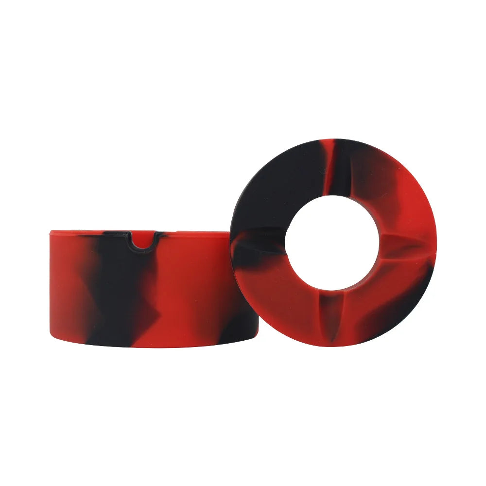 circle silicone Ashtray with cap plastic Multifunctional portable durable fashionable office home meeting room Cigarette Smoke
