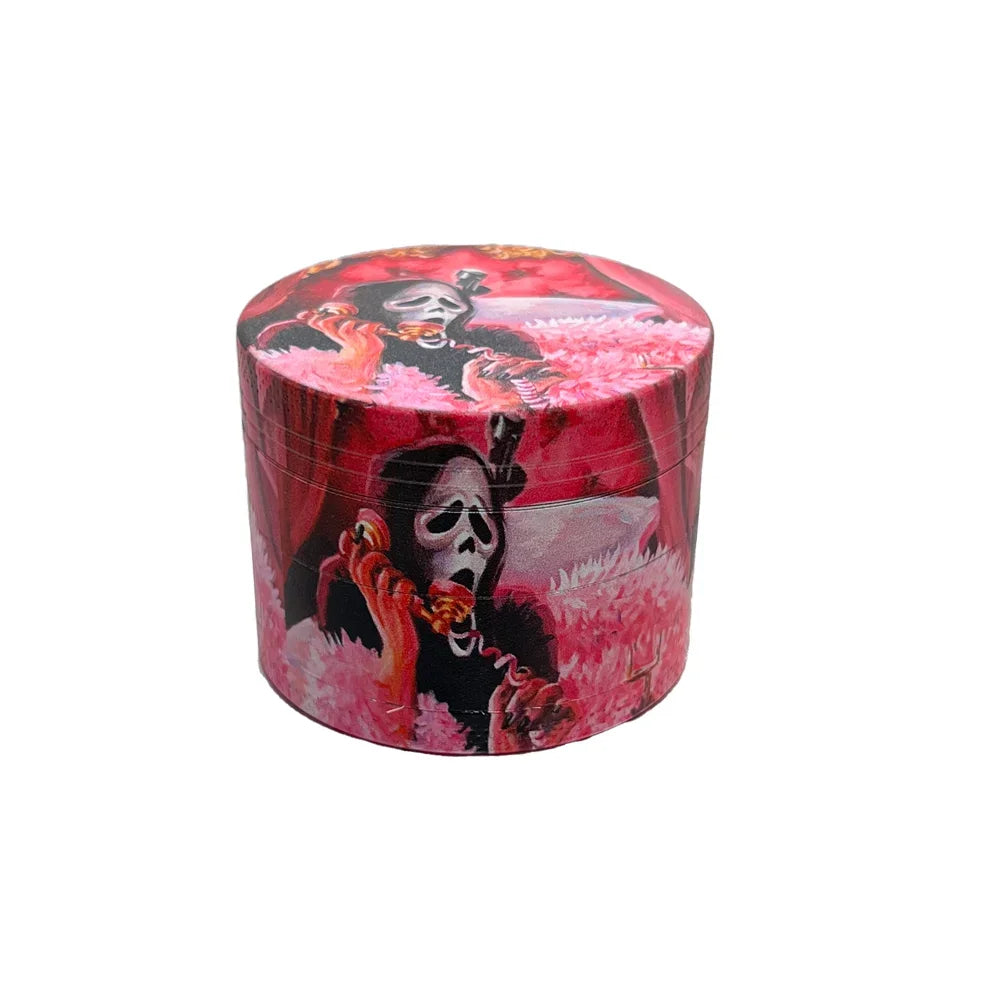 2 Pieces Skull Head Metal Rolling Tray and Herb Grinder Combo