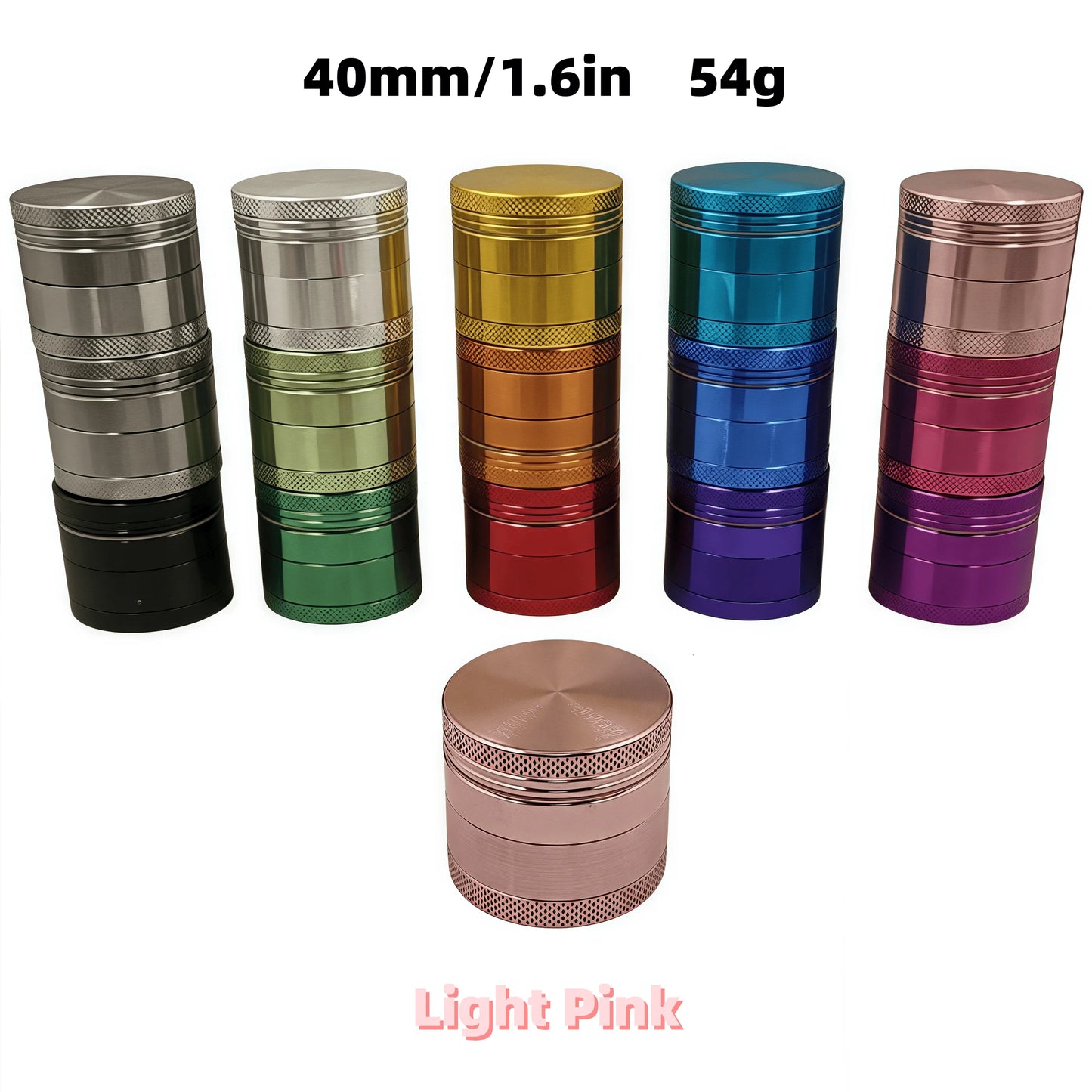 4-Layer Rainbow Tobacco Grinder - 15 Colors ( 40mm) | Aerospace Aluminum W/ Pollen Catcher,The Most Suitable