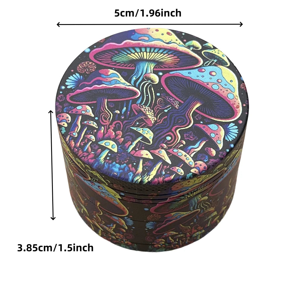 Creative Mushroom Patterned Metal Tobacco Grinder Multipurpose Spice Crusher with Durable Herb Grinder for Kitchen, gift Ideal