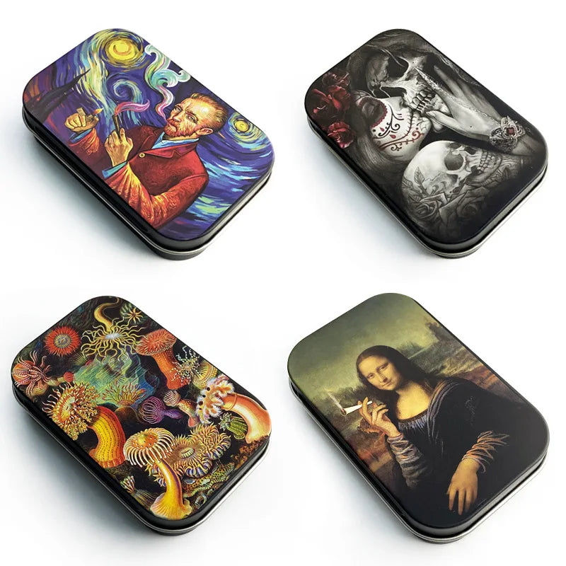 1 Pc Jewelry Candy Coin Key Organizer Cigarette Case Rectangle Container Tinplate Box Tobacco Storage Smoking Accessories
