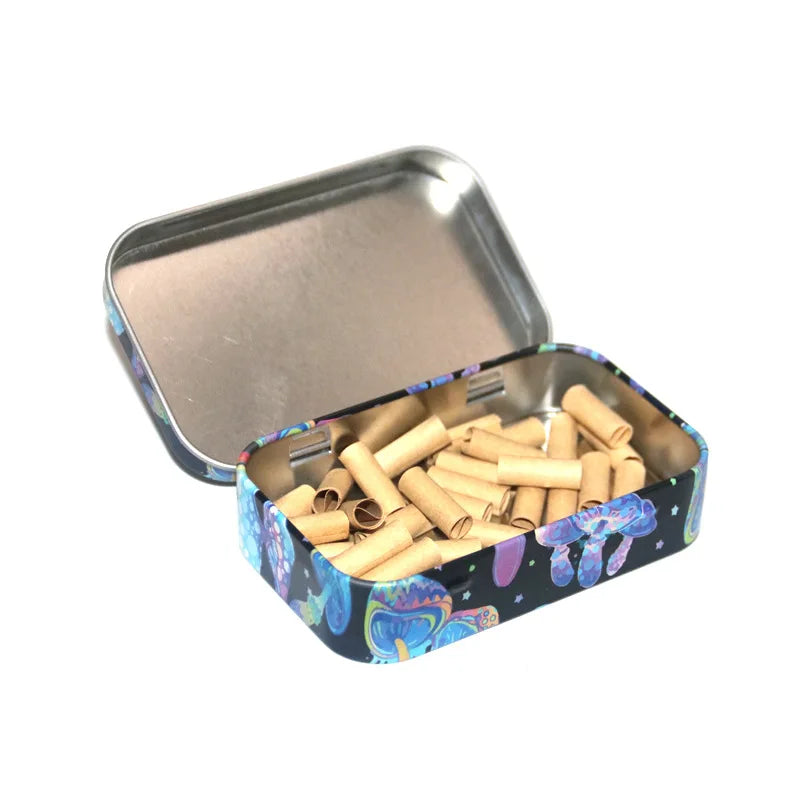 Tobacco Storage Box Humidor Rolling Paper Box Metal Cigarette Tinplate Case Jewelry Candy Coin Key Organizer Flip Gifts Sealed