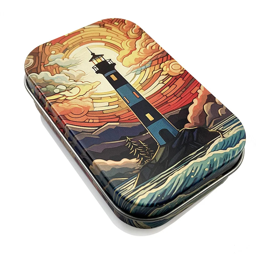 1 Pc Jewelry Candy Coin Key Organizer Cigarette Case Rectangle Container Tinplate Box Tobacco Storage Smoking Accessories