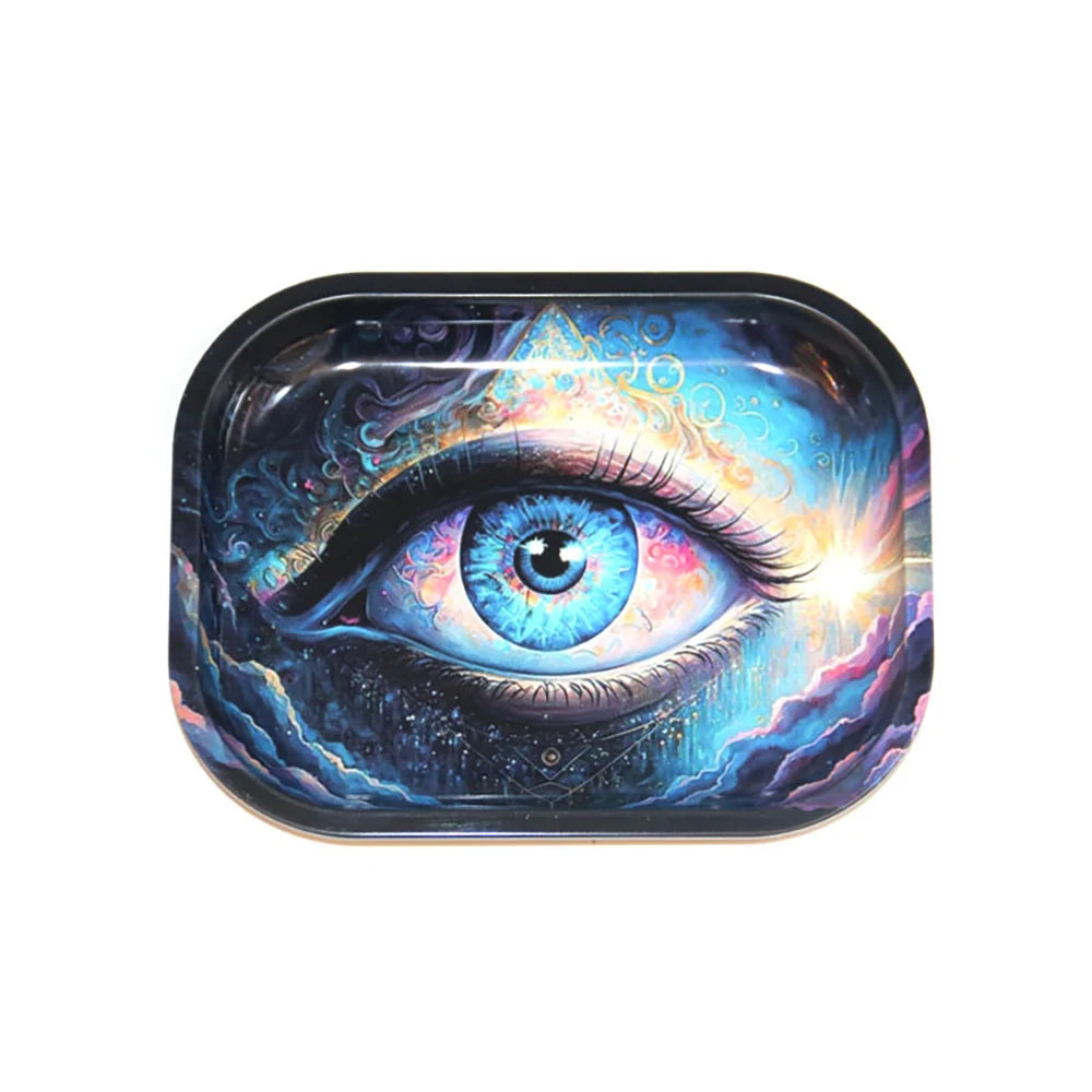 Dish Tin Storage Case Plate Small Roller Container 18*14cm Metal Tobacco Tinplate Rolling Tray Cigarette Smoking Accessories