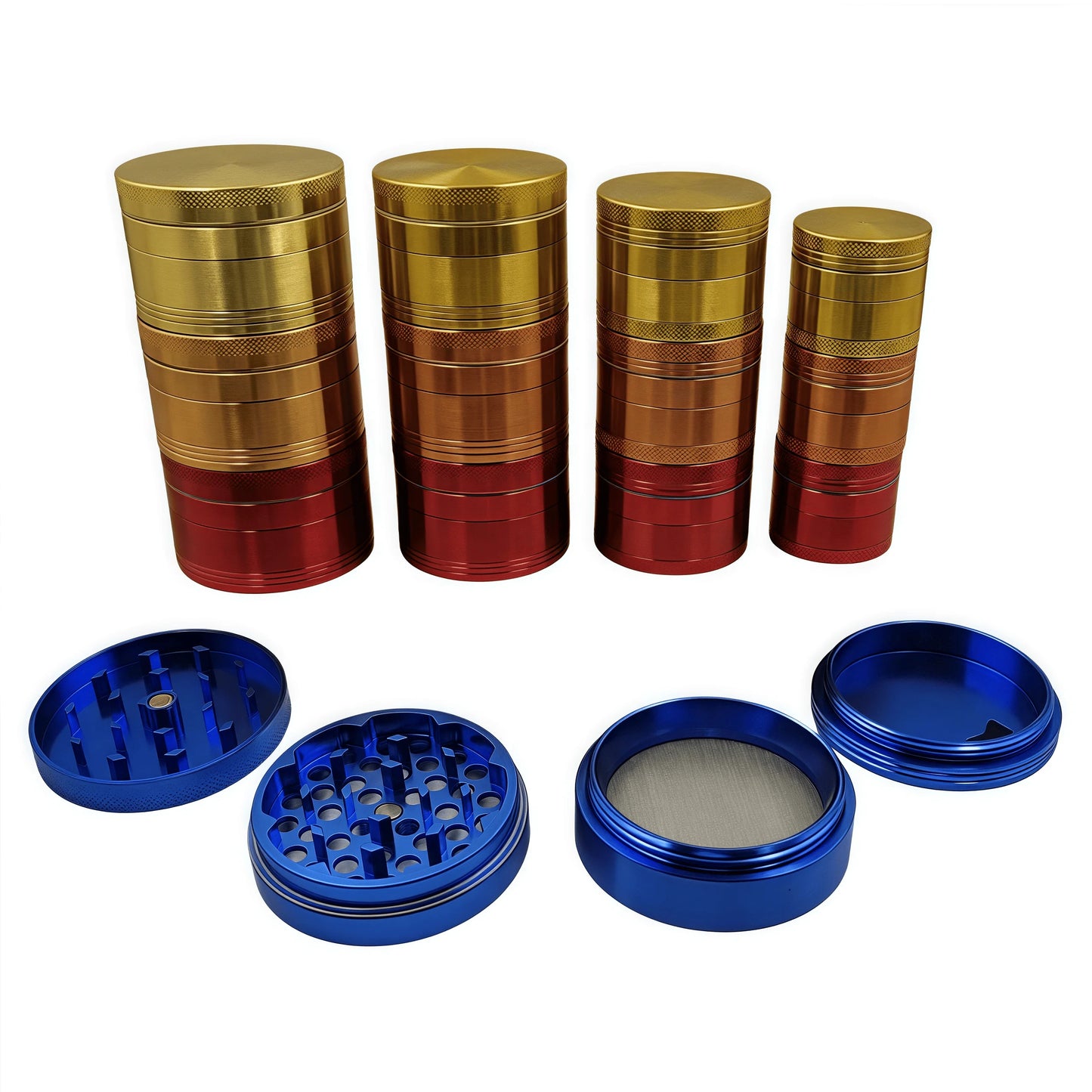 4-Layer Rainbow Tobacco Grinder - 15 Colors ( 40mm) | Aerospace Aluminum W/ Pollen Catcher,The Most Suitable