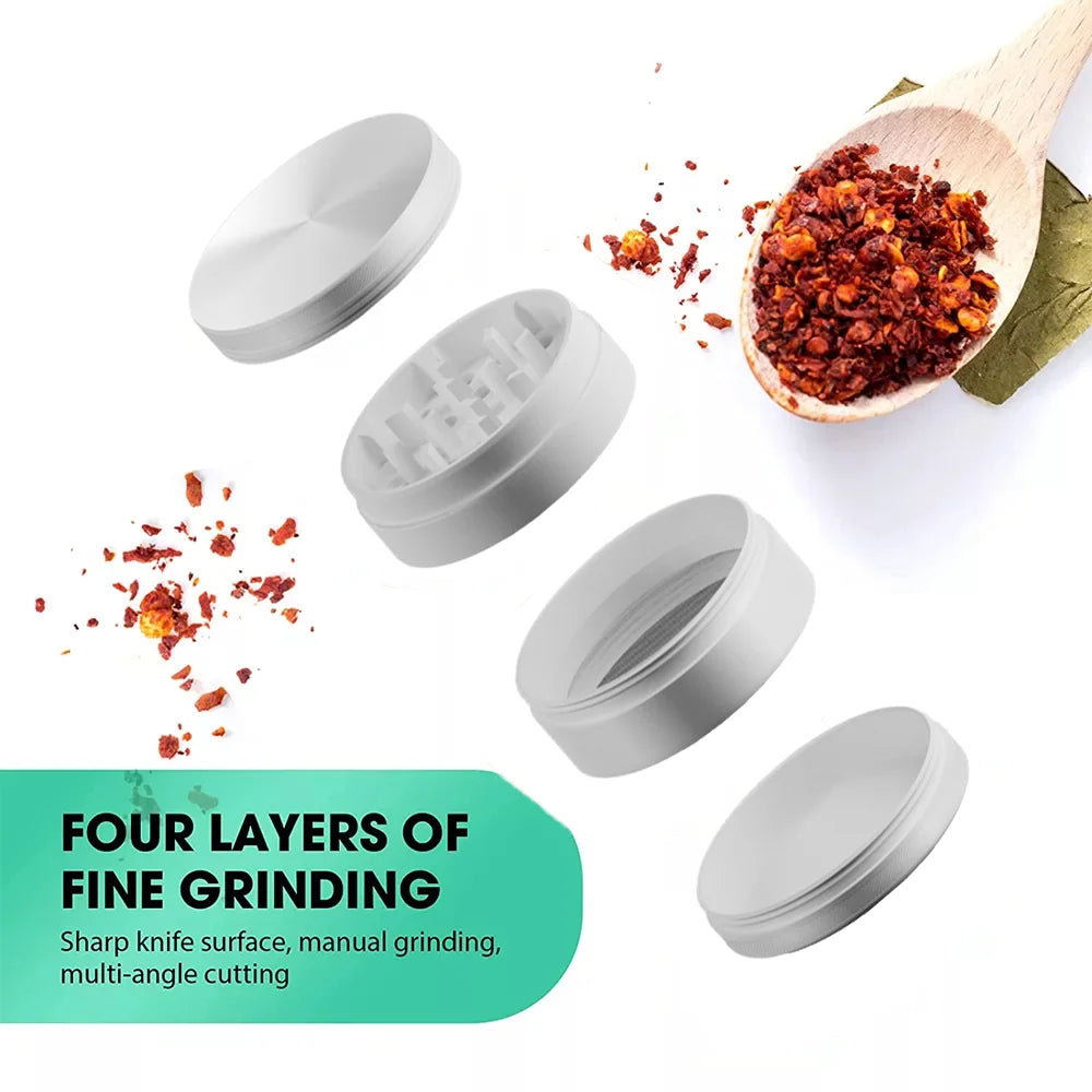 Ceramic Coating Spice Grinder White Nonstick Ceramic Coating Metal Grinder-4 Layers 63mm/2.5"