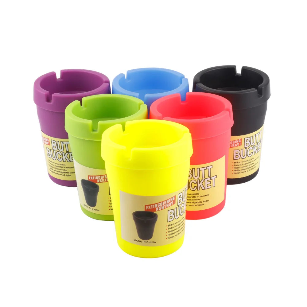 JUSES' S Fashion Car Ashtray Fireproof Material Easy Clean Ash Tray Fit Most Auto Cup Holder Truck Office Home Accessories