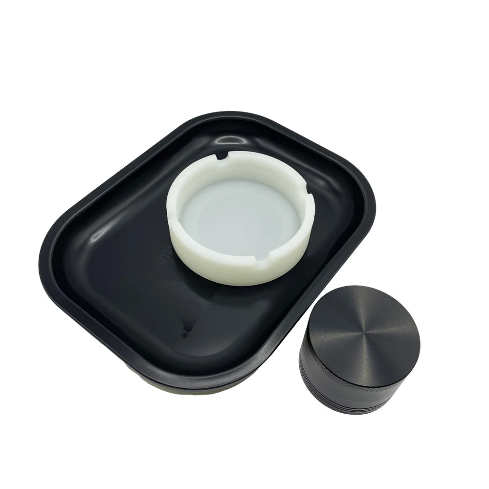 2-inch vanilla Grinder Soft Ashtray Smoking set Metal Rolling Tray 7x5.5 inch Zinc Alloy Spice Grass Grinder