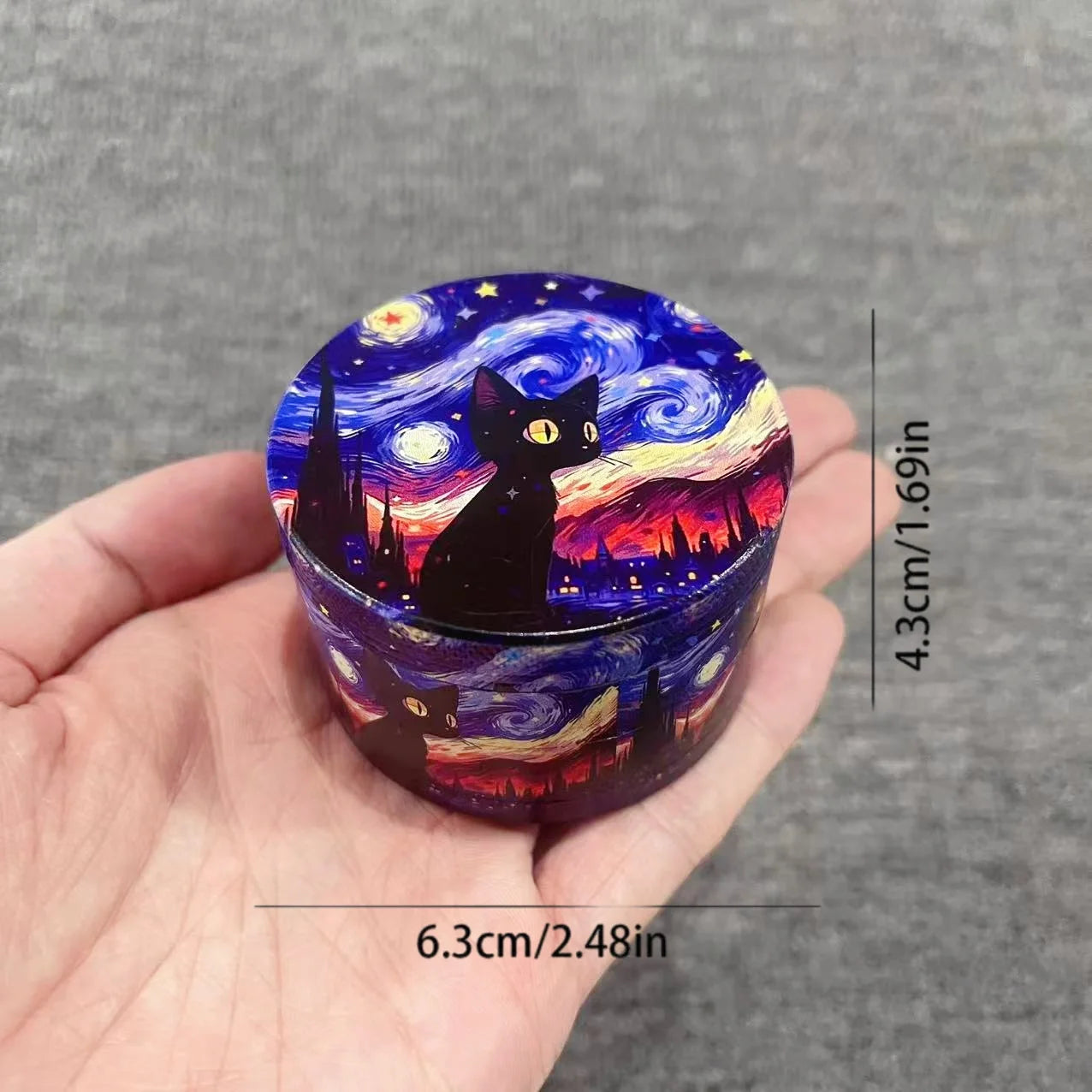 2.5/2inch Metal Cat Herb Grinder Manual Mortar Spice Mill Pepper Salt Pestle Tobacco Grass Grinder Smoking Cigarette Accessories