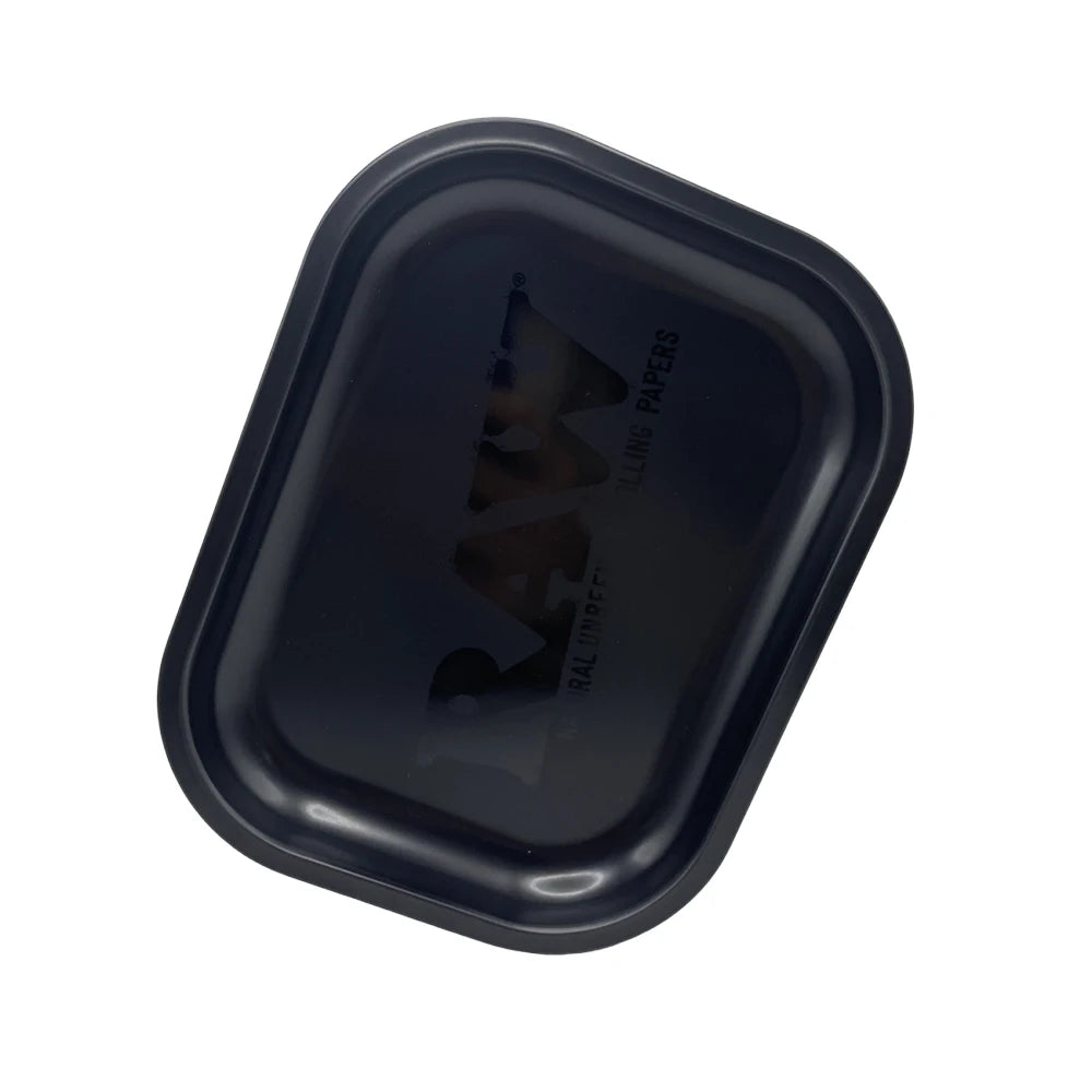 Matte Black Metal Rolling Tray 18x14cm Tin Plated Container Cigar Cmoking Accessories Storage Tray