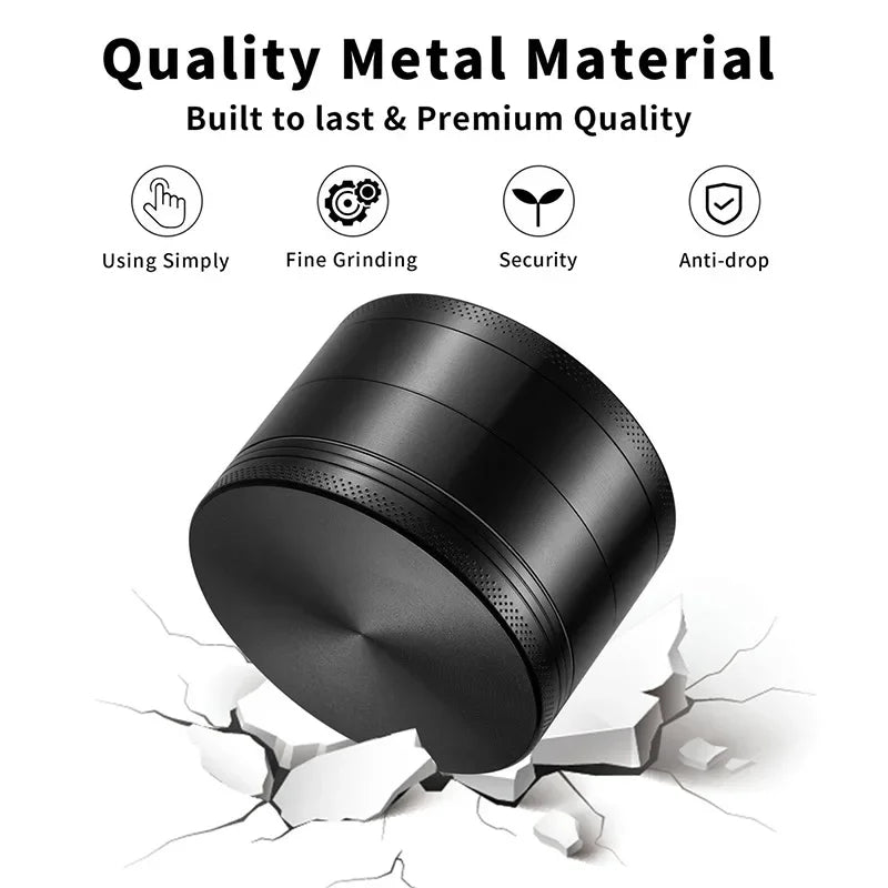 4 Layers Aluminium Herb and Spice Grinder 5 colors 40mm Grinder Metal with Scraper Portable Food Mill Zinc Alloy Smooth Grinding