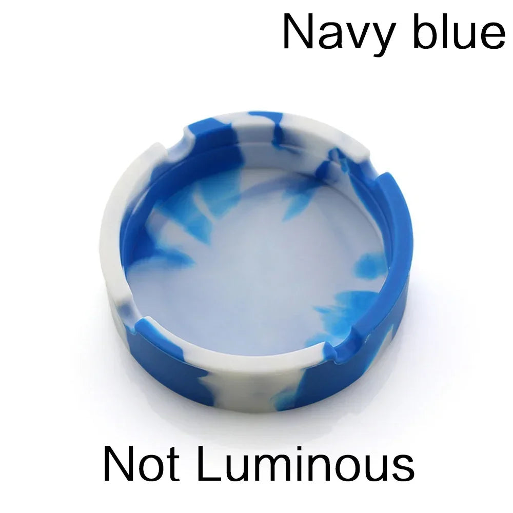 High Heat Resistant Glowing/Colourful Silicone Ashtray Light Round Ashtray Fluorescent Ashtray