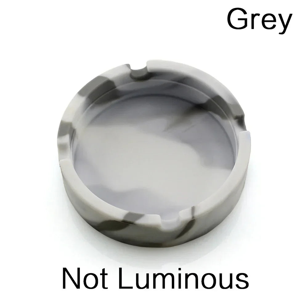 High Heat Resistant Glowing/Colourful Silicone Ashtray Light Round Ashtray Fluorescent Ashtray