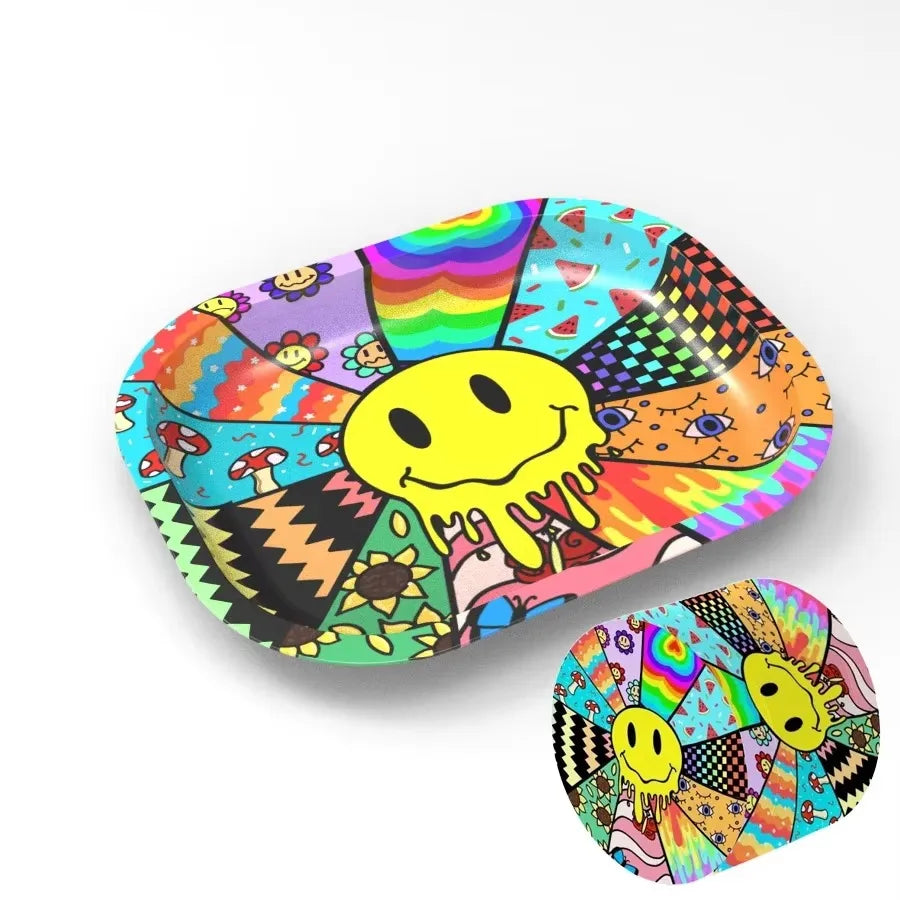 Grinder and Rolling Tray Kit Man Gift Two Pieces in One Tobacco Accessories