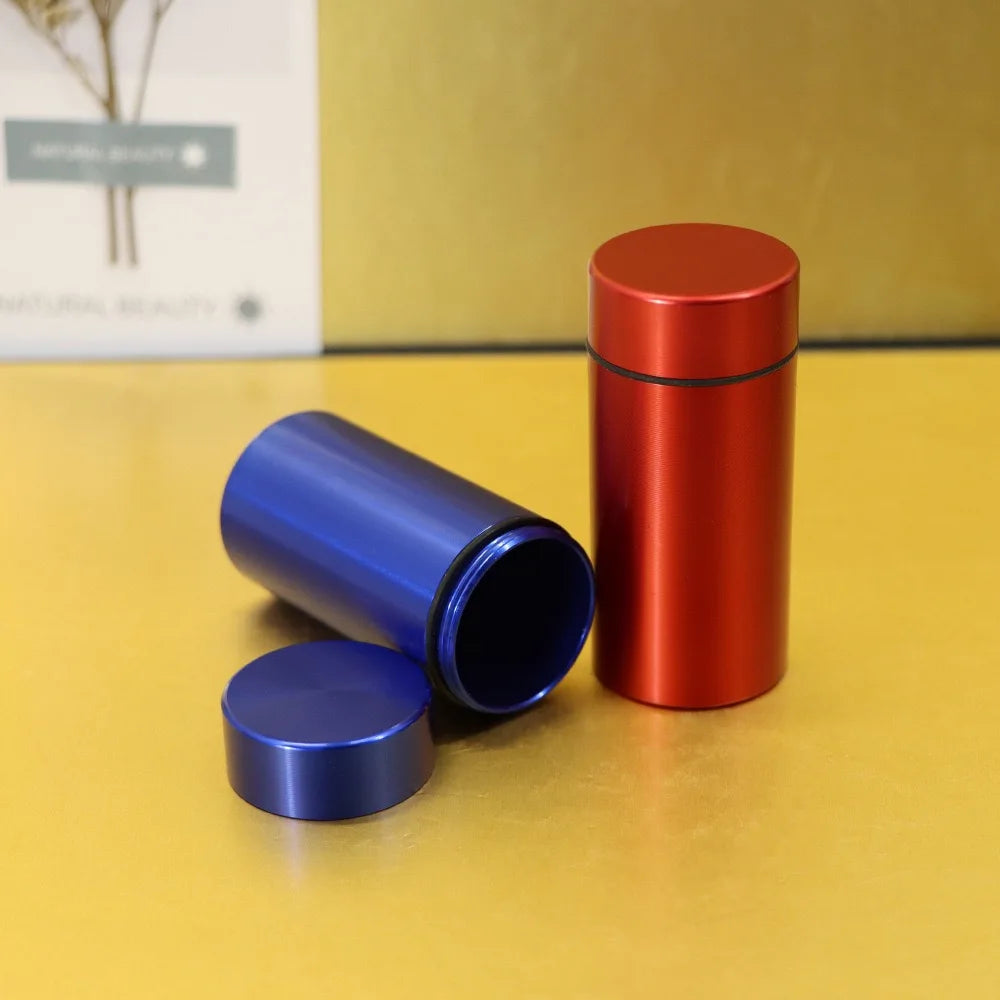 Portable Stash Jar Box Metal Stash Jar for Grass Tobacco Airtight Smell Proof Waterproof Storage Container Smoke Accessories