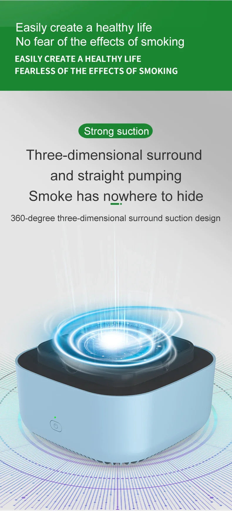 Smart Cigarette Ashtray Air Purifier Anion Purification Practical Automatic Purifier Ashtray Portable Gadgets for Car Ashtray