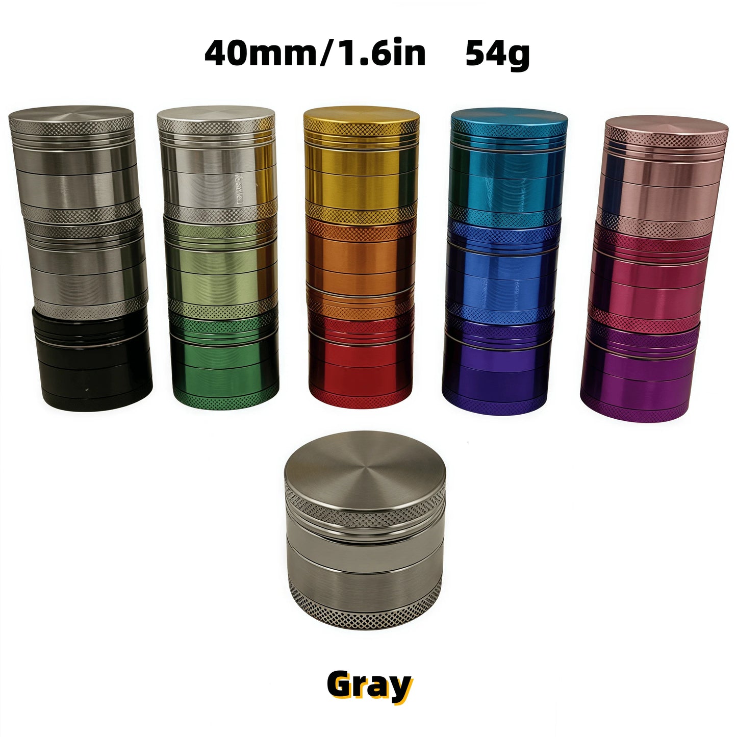 4-Layer Rainbow Tobacco Grinder - 15 Colors ( 40mm) | Aerospace Aluminum W/ Pollen Catcher,The Most Suitable