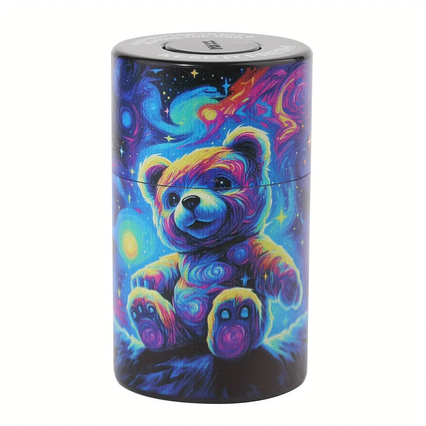 18 Pieces Galaxy Bear Themed Portable Smoking Stash Box Grinder Rolling Tray Machine Combo