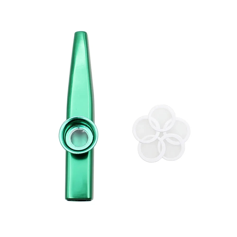 Kazoo Golden Aluminum Alloy with Membrane Flute Diaphragm Mouth Kazoos Musical Instruments