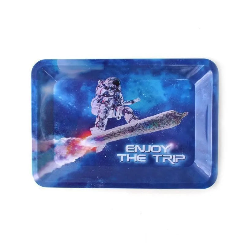 Tobacco Metal Tray Rolling Container Various Patterns 180*125mm Plate For Smoking Accessories Sundries Storage