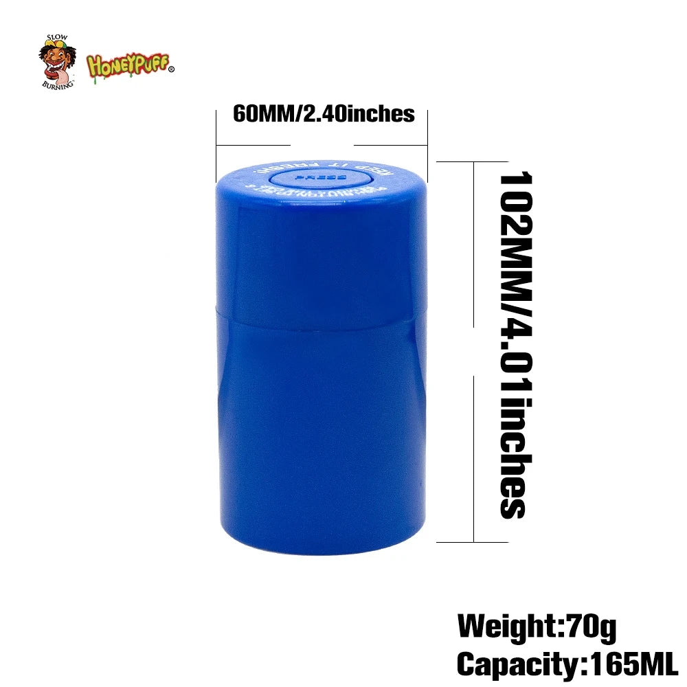 HONEYPUFF Vacuum Sealed Jar Vial Container Acrylic Plastic Storage Stash Jar Pill Bottle Case Box Tobacco Herb Container