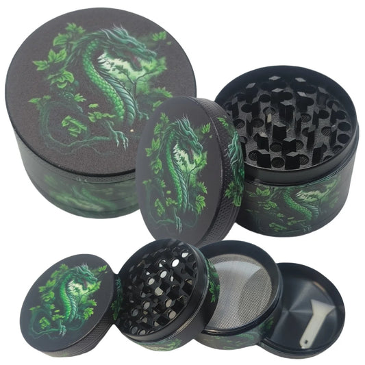 50mm Dragon Metal Herb Grinder Tobacco 4-layer Spice Mill Salt Mortar Grass Raw Tobacco Grinder Smoking Accessories Kitchen Tool