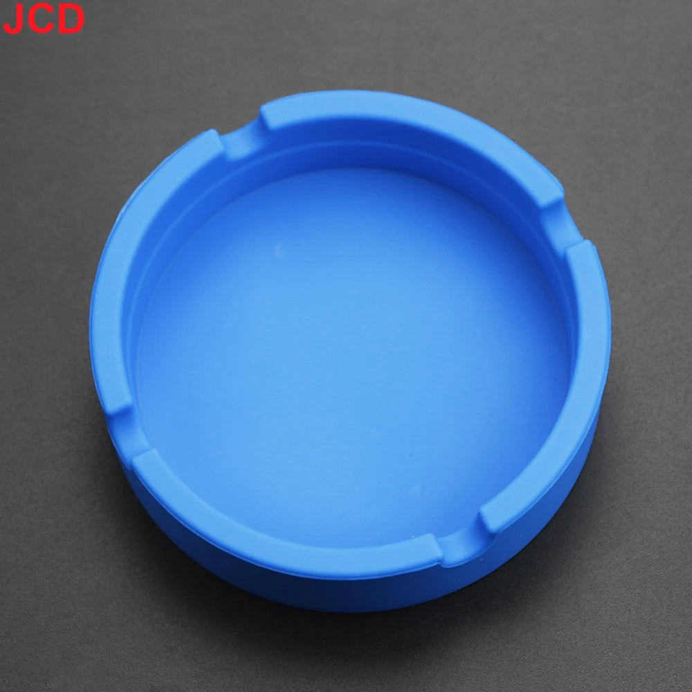 JCD 1pcs Colorful Circular Square Silicone Ashtray Light Fluorescent Smoke Convenient Cigarette Case Dropper Creative Ashtray ﻿