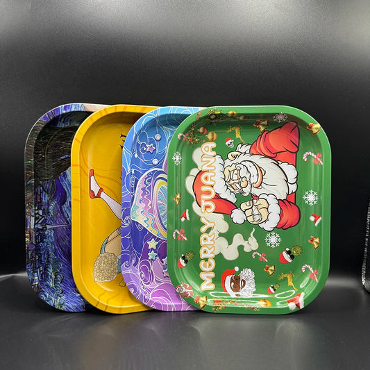Dish Tin Storage Case Plate Small Roller Container 18*14cm Metal Tobacco Tinplate Rolling Tray Cigarette Smoking Accessories