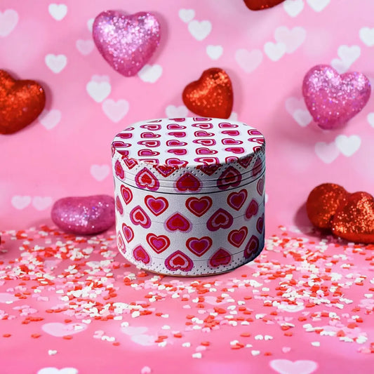 2" LOVE Heart Printing Herb Grinder 4-layer Grinder with Pollen Catcher Gifts for Her