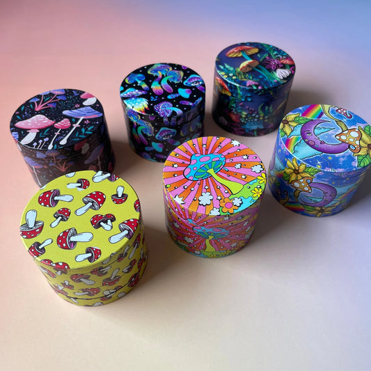 Mushroom Collection Metal Herb Grinder 2inch/50mm