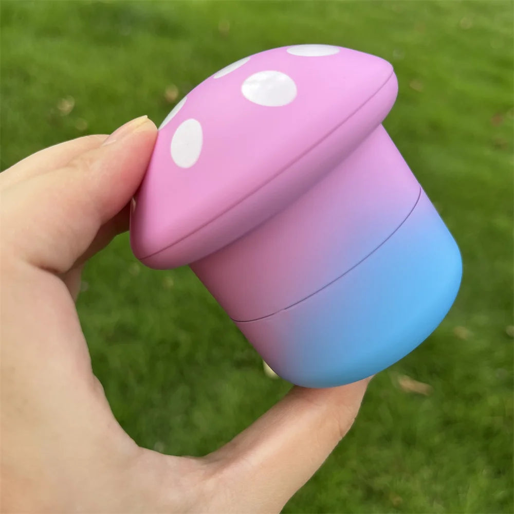 Portable Mushroom-Shaped 4-Layer Herb and Spice Grinder Metal Durable Construction, Manual Handheld Operation