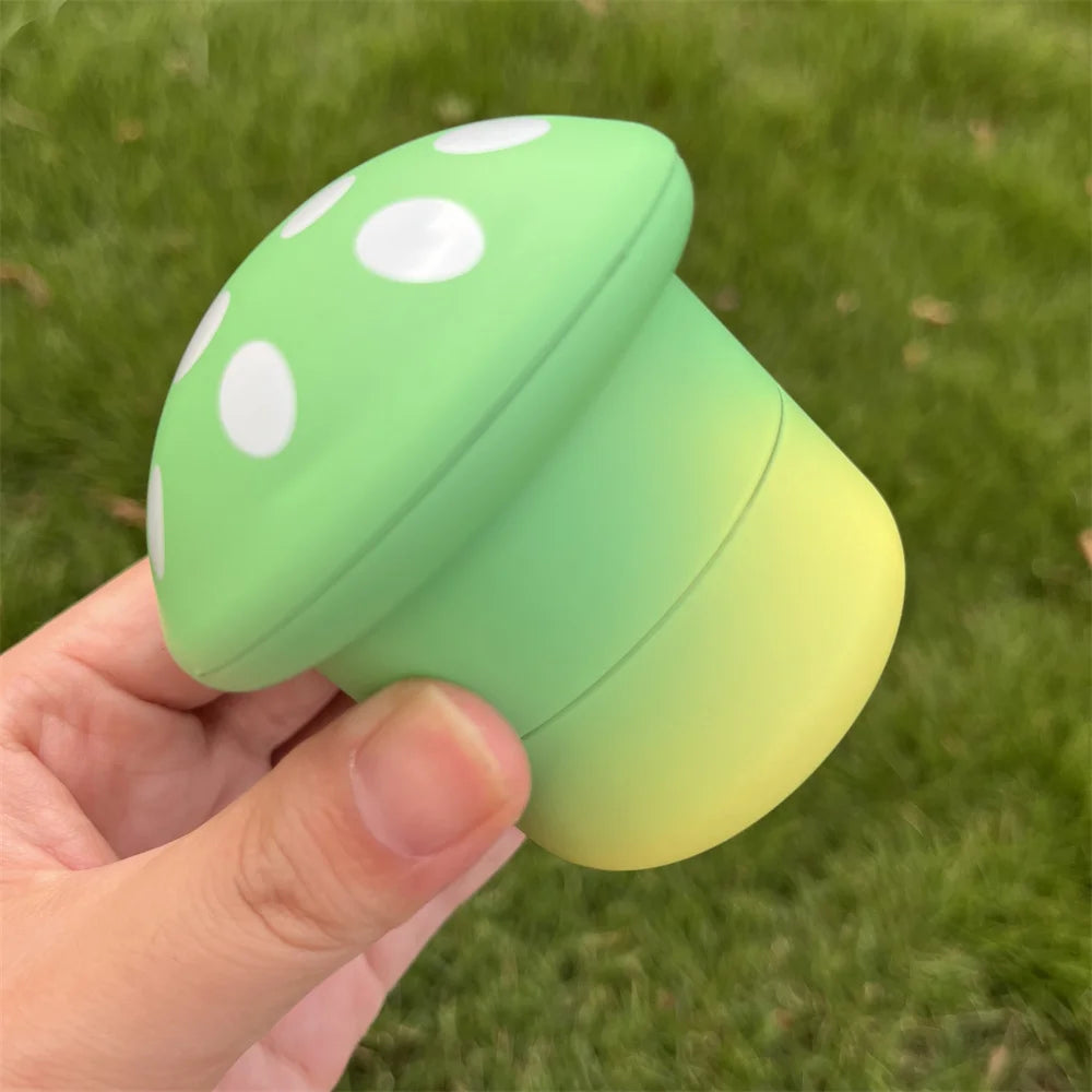 Portable Mushroom-Shaped 4-Layer Herb and Spice Grinder Metal Durable Construction, Manual Handheld Operation