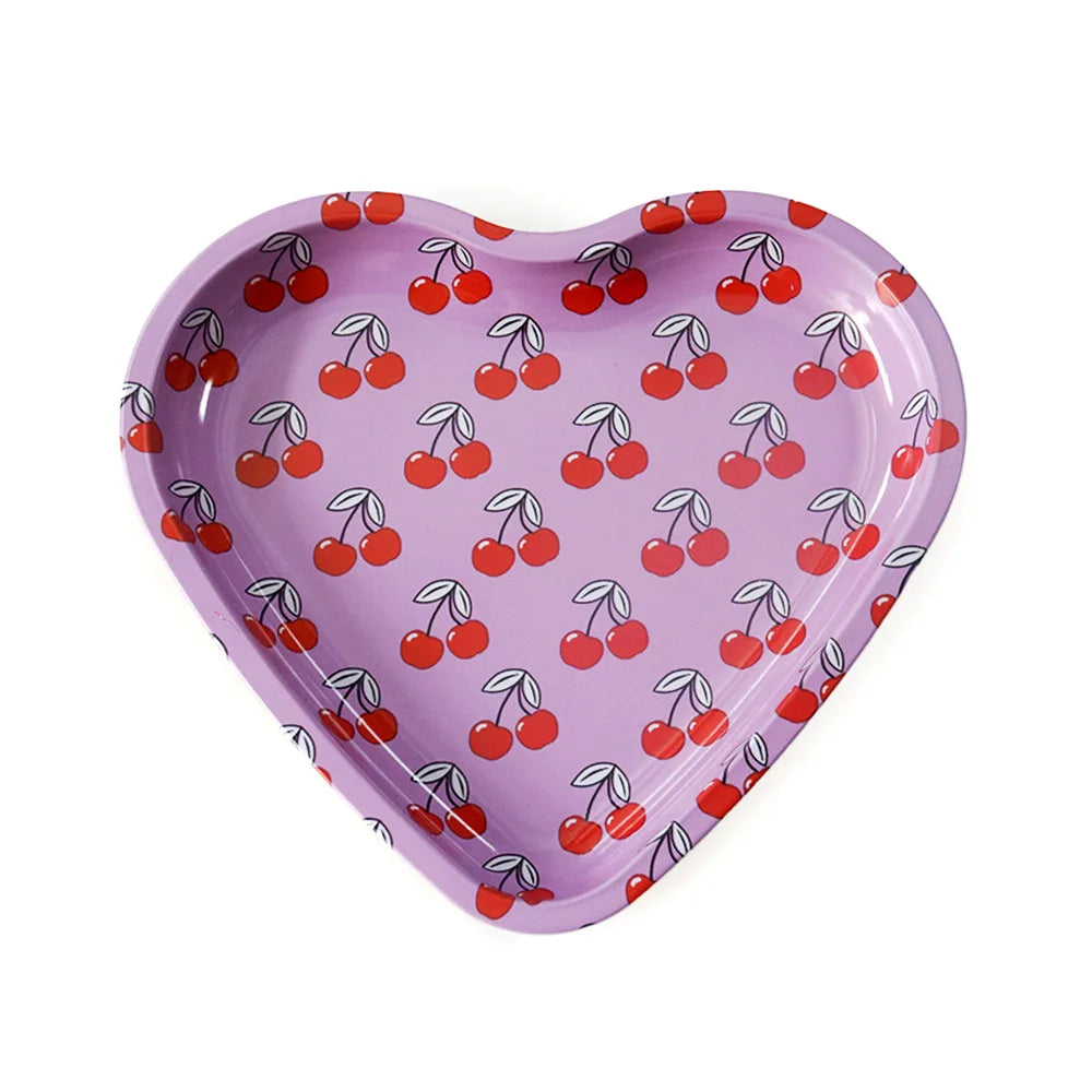 Love-Shaped Cigarette Tray Tobacco Metal Rolling Tray 16.5x18CM Plate Cmoking Smoking Accessories Storage Tray