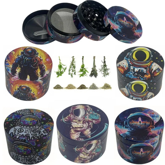 50mm Astronaut Manual Herb Hemp Grinder Spice Pepper Mill Mortar Raw Grass Tobacco Crusher Cigarette Smoking Accessories Tools