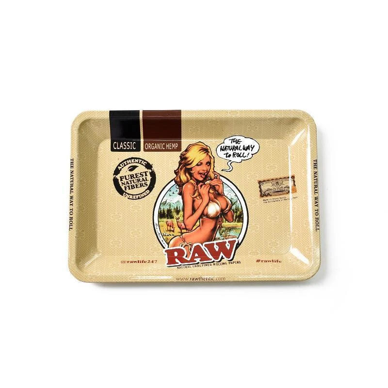 Colorful Metal Rolling Tray Tobacco Plate Cigar Smoking  Accessories Sundries Storage Container 180*125mm
