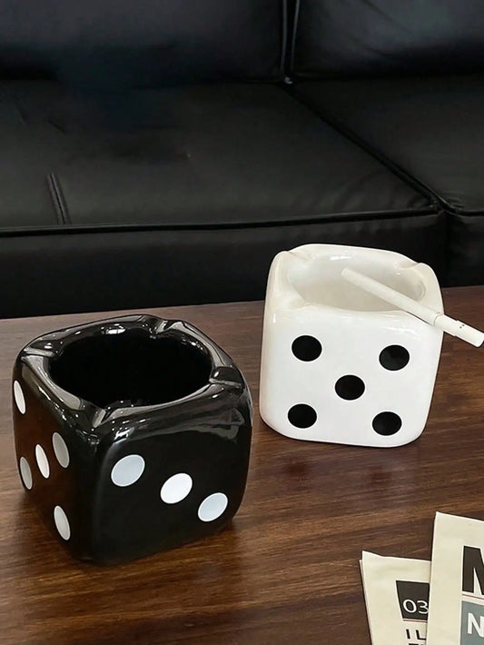 Ceramic Sieve Ashtray Household Dice Ashtray Dice Gift Home Furnishings Office Ashtray