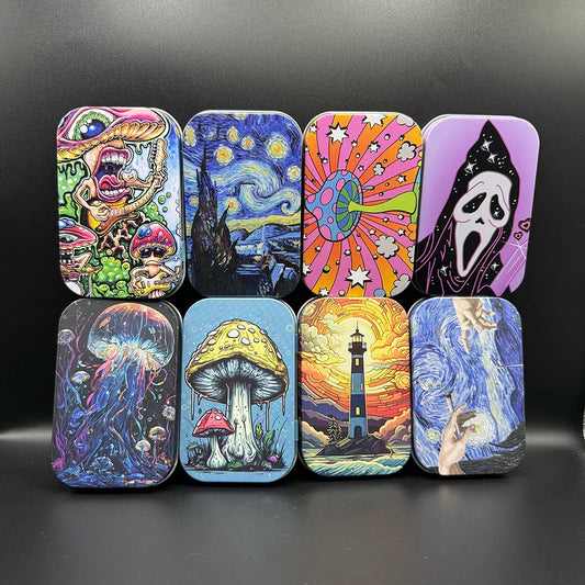 1 Pc Jewelry Candy Coin Key Organizer Cigarette Case Rectangle Container Tinplate Box Tobacco Storage Smoking Accessories
